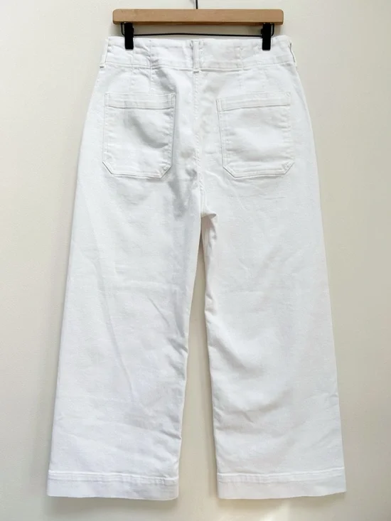 Anthropologie Maeve The Colette Crop Wide-Leg High Rise Jeans in White size 30 - Picture 8 of 13